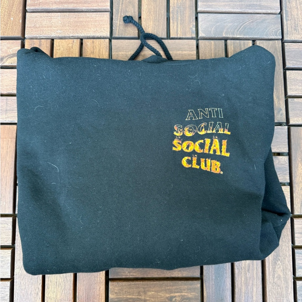 Anti Social Social Club Black Hoodie with Yellow Logo